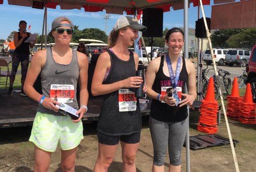 The overall female winners in the 10K; L-R: Brooke Lambert, Claire Ross, Victoria Brinson