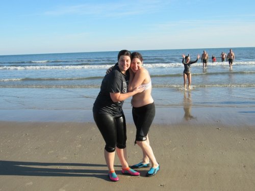 Brittany and Mindy after the plunge