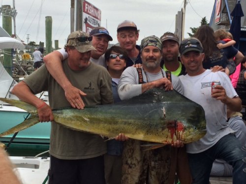 Local boys done good! (Drumstick takes prize for biggest dolphin at fishing tournament)
