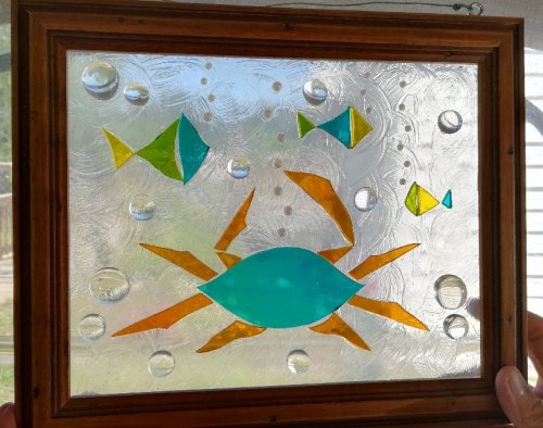 Stained glass artwork donated by Village Craftsmen