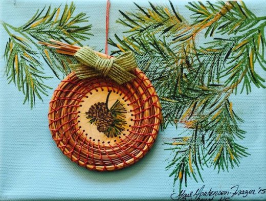 Pines with removable pine needle ornament by Gail Mortensen-Frazer 