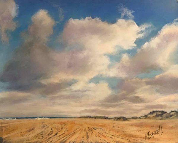 "Sky Serenity" by Mary Bassell 16x20, soft pastels. Mary is an Ocracoke artist who's known for her pastel paintings of the island's beauty. Call 252-573-9195 for your own original or click on the painting to link to her Facebook page. 